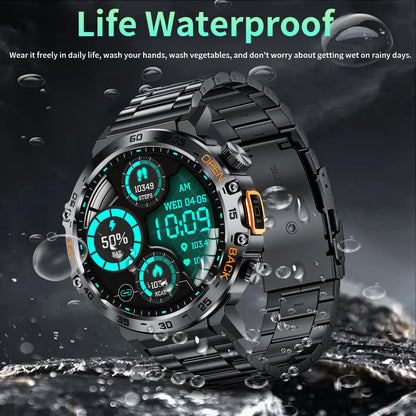 2024 Smart Watch Men 360*360 AMOLED HD Screen Waterproof Sport Fitness Watches Flashlight New Men Smartwatch for Andrio IOS