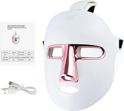 Máscara Facial LED, 7 Colores, Máscara De Terapia De Luz Facial Con Máscara De Cuello, Yofuly, Terapia De Rejuvenecimiento De La Piel, Cuidado De La Piel Facial, Máscara De Belleza LED Colorida