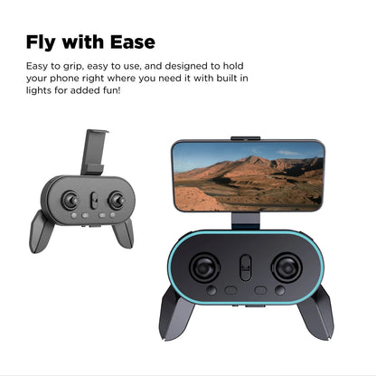 Skyhornet Foldable RC Drone with 720P HD Camera, Wifi FPV Live Video, 3 Speed Modes, Auto Takeoff & Landing, 11 Minutes Flight Time, Remote Control Quadcopter Toy for Kids & Beginners, White