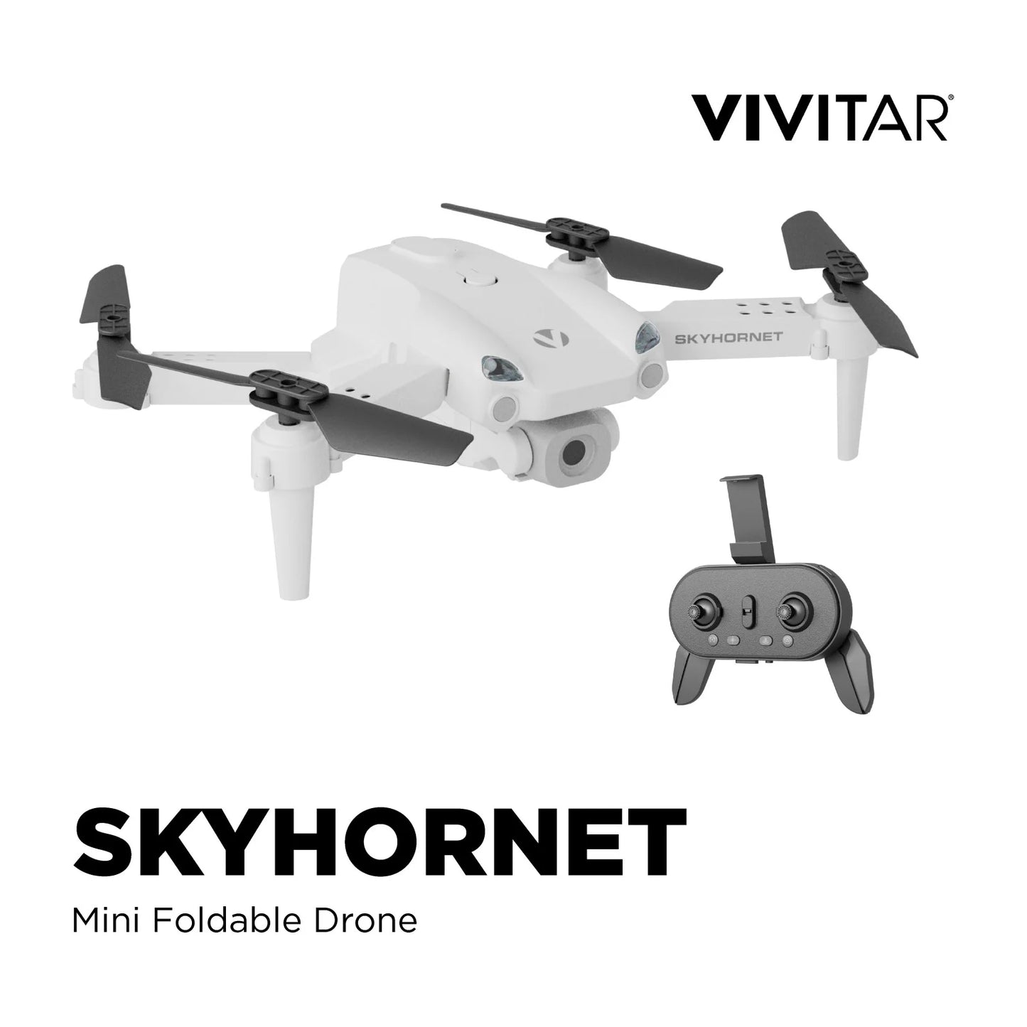 Skyhornet Foldable RC Drone with 720P HD Camera, Wifi FPV Live Video, 3 Speed Modes, Auto Takeoff & Landing, 11 Minutes Flight Time, Remote Control Quadcopter Toy for Kids & Beginners, White