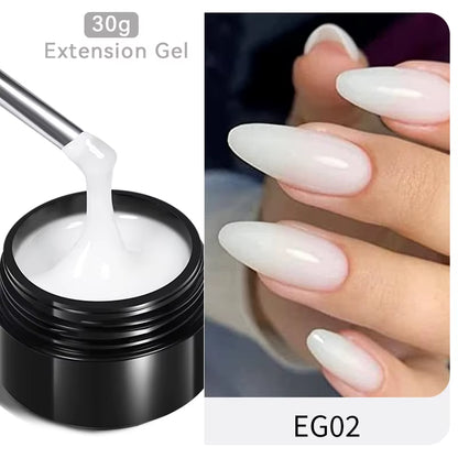 30Ml Glitter Pink Hard Jelly Nail Extension Gel Nail Polish Milky White Clear Color Soak off UV Construction Gel