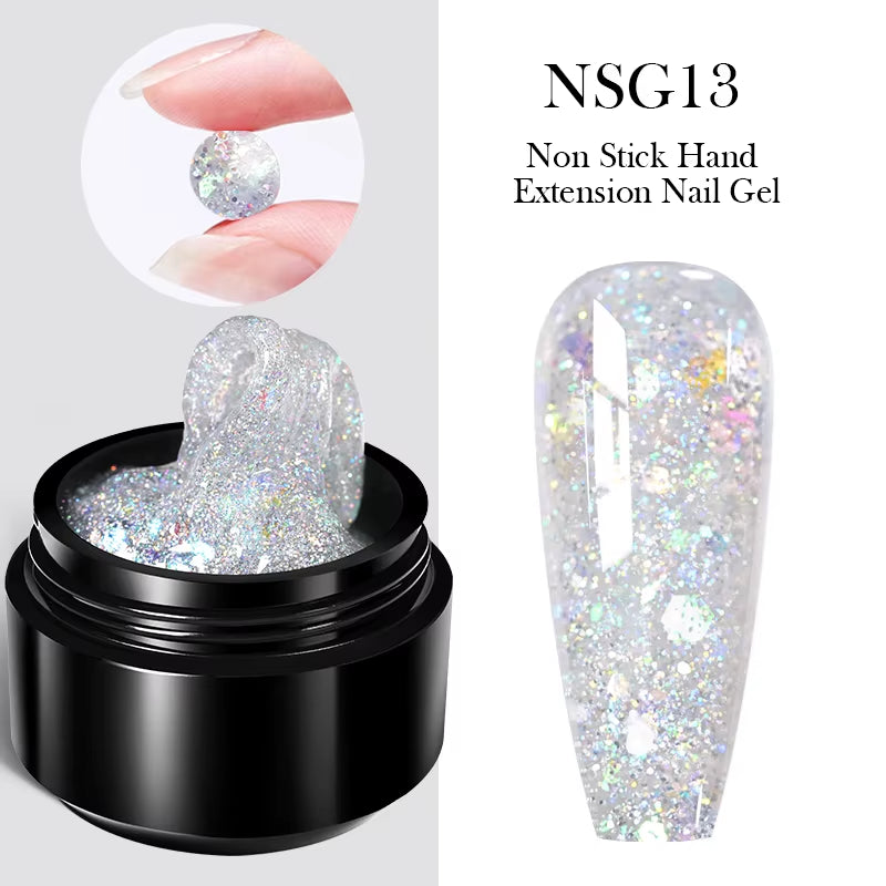 30Ml Glitter Pink Hard Jelly Nail Extension Gel Nail Polish Milky White Clear Color Soak off UV Construction Gel